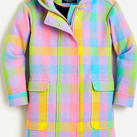 Jcrew Duffle coat in plaid Italian stadium-cloth wool - Picture 4 of 6